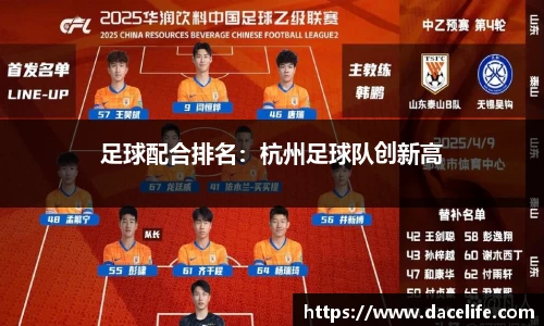 足球配合排名：杭州足球队创新高